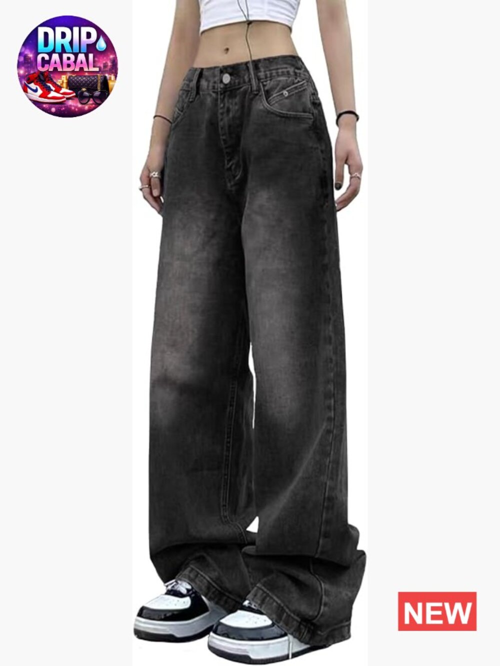 Wide Leg Baggy Y2K 90s Denim Jeans Mid Waist Loose Boyfriend Pants
